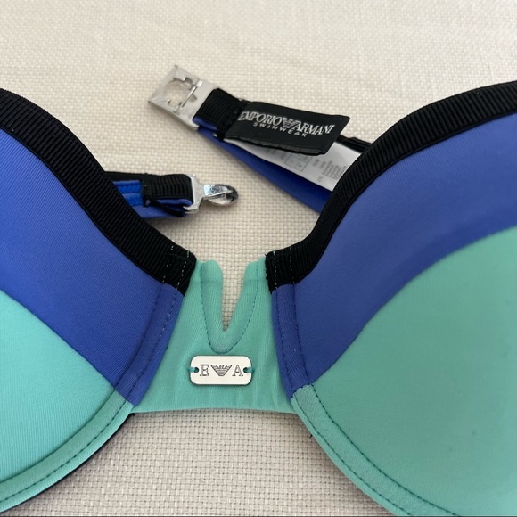 Emporio Armani SWIM color block bikini swimsuit XS - Picture 2 of 5